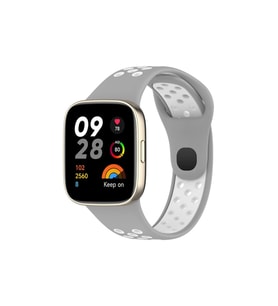 Redmi Watch 3 Spor Delikli Kordon - Gri-Beyaz