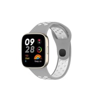 Redmi Watch 3 Spor Delikli Kordon - Gri-Beyaz