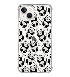 Apple iPhone 14 Uyumlu Köşe Korumalı Antişok Kapak Panda Tasarımlı Şeffaf  Kılıf
