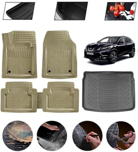 Nissan Qashqai 2013-2021 Tekna Uyumlu Paspas Araca Özel Bagaj Havuzu MBS Bej