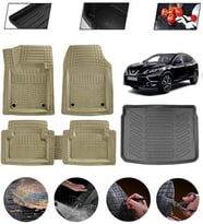 Nissan Qashqai 2013-2021 Tekna Uyumlu Paspas Araca Özel Bagaj Havuzu MBS Bej
