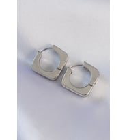 Pirinç Gümüş Renk Kare Küpe - TJ-BKP8987