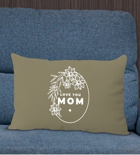 BK Gift Anneler Günü Tasarımlı Premium Kumaş Haki Dikdörtgen Kırlent Yastık, Anneler Günü Hediyesi, Ev Dekorasyonu-4
