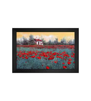 Manzara Temalı Kanvas Tablo 50 x 70 cm Siyah Çerçeve