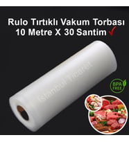 Rulo Tırtıklı Vakum Torbası-Poşeti 10 Metre X 30 Santim