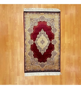 Elmas Motifli 160 x 230 CM İpek Halı Bordo