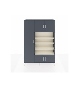 Arges Dolap 10 Raflı 5 Kapaklı 132x30x195 Antrasit-Antrasit/Aytaşı