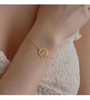 Kişiye Özel 925 Ayar Gümüş Hayat Ağacı Model Bileklik (Gold)