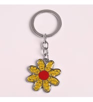 ÇİÇEK TASARIMLI METAL ANAHTARLIK-SARI-ANAH285
