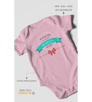 Babacım Bu Sene Ki Hediyen Benim Baskılı Bebek Zıbını – Çıtçıtlı Body 8 Renk  %100 Pamuk Kısa Kol (Koyu Pembe)