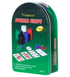 Poker Oyun Seti 120 Parça Metal Kutulu (Yeşil)