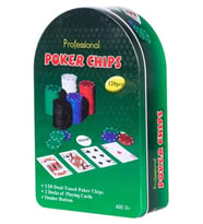 Poker Oyun Seti 120 Parça Metal Kutulu (Yeşil)