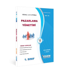 Egem Eğitim Yayınları AÖF 1. Sınıf Pazarlama Yönetimi Güz Dönemi 1. Yarıyıl Konu Anlatımlı Soru Bankası (Çok Renkli)