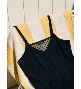 LCW DREAM Siyah Puantiyeli İp Askılı Kadın Şortlu Pijama Takımı
