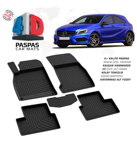 Mercedes A Serisi W176 4D Araca Özel Havuzlu Kauçuk Paspas 2012-2018 (Karışık)