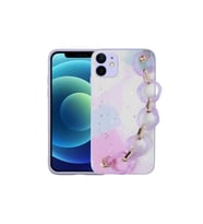 Apple iPhone 11 Uyumlu Kılıf Simli Desenli El Askılı Tutacaklı Zore Elsa Silikon Kapak (Lila)