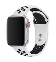 Watch 2 3 4 5 6 Se  42MM 44MM Uyumlu Kordon Kayış Bileklik Delikli Spor Band (Bej-Beyaz)