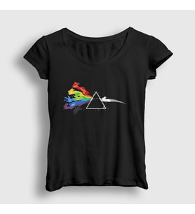 Presmono Kadın Siyah Rabbits Pink Floyd T-Shirt 76777tt