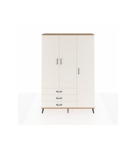 Arges Gardrop 6 Raflı 3 Çekmeceli Tek Askılı 132x30x195 Çam-Aytaşı