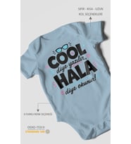 Cool diye yazılır hala diye okunur Kısa Kollu Bebek Body %100 Pamuk