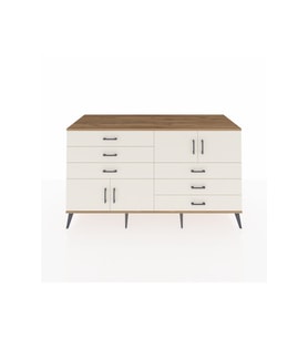 Kronos Konsol 2 Raflı 6 Çekmeceli 4 Kapaklı 176x59x99 Çam-Aytaşı