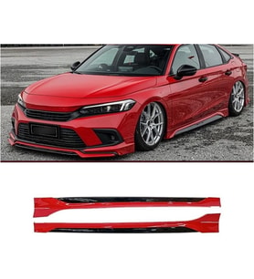 Honda Civic FE Yan Marşpiyel Seti Plastik 2 Adet Mat Siyah 2022 2023 2024 2025 karlık+ek+bodykit