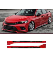 Honda Civic FE Yan Marşpiyel Seti Plastik 2 Adet Mat Siyah 2022 2023 2024 2025 karlık+ek+bodykit