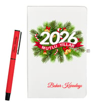 Yılbaşı Hediyesi Kişiye Özel Defter ve Roller Kalem Seti
