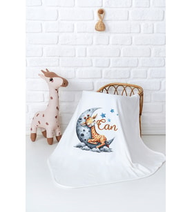Pia Baby Premium %100 Pamuk Çift Kat Penye Bebek Battaniyesi 80x80 cm 5032-11 (Krem)