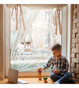 Seni Seviyorum Sevimli Cam Sticker 31x33cm