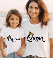 BK Gift Anne-Kız 2’li Kombin Tişört Seti-1, Anneye Hediye, Anneler Günü Hediyeleri (Beyaz)