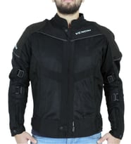 Motosiklet Montu Rock Cordura Erkek Siyah Fileli Motorcu Mont