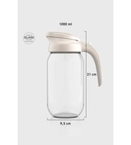 Renga Beluga 1000 ml Bej Kapaklı Cam Sürahi 111028