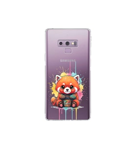 Samsung Galaxy Note 9 ile Uyumlu Splash Tilki Tasarımlı Şeffaf Silikon Kılıf