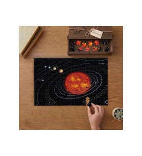 Güneş Sistemi - Gezegenler Tasarımı 240 parça Ahşap Puzzle Ahşap Kutuda MP04064
