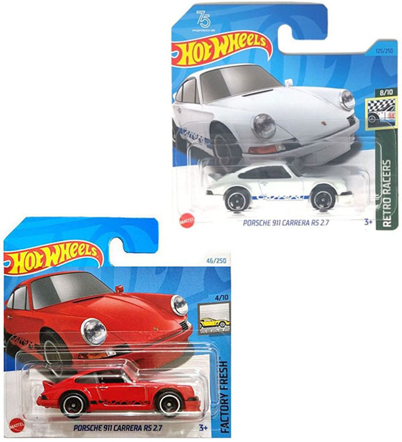 Hot Wheels 2 Araç Set Porsche 911 Carrera RS 2.7 Kırmızı & Beyaz