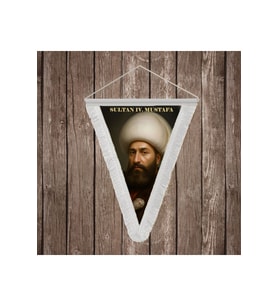 Sultan IV. Mustafa Beyaz Saçaklı Takdim Flama Bayrak Osmanlı Padişahları Serisi