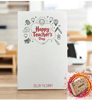 Kişiye Özel İsimli Öğretmenler Günü Kutlama Temalı Beyaz Defter Ajanda