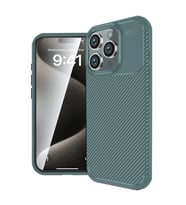 Apple İphone 16 Pro Max Kılıf Auto Focus Karbon Kapak - Koyu Yeşil