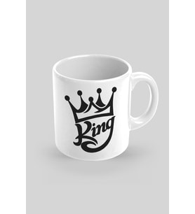 King Baskılı Kupa Bardak