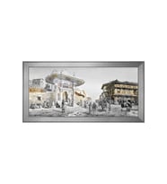 Eski İstanbul Motifli Kanvas Tablo 50 x 70 cm Silver Çerçeve