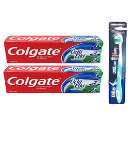 Diş Macunu 100 ml Üçlü Etki 2 Adet + Difaş Oralcare Diş Fırçası 1 Adet
