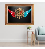 Altın Varaklı Çerçeveli Paspartulu  Tablo fty1035 (Gold)