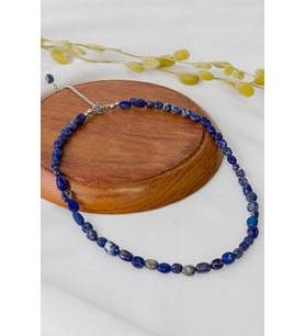 Lapis Taşı Doğal Taş Kadın Kolyesi (Mavi)