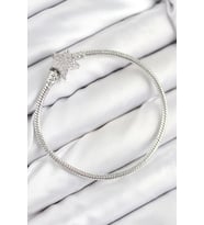 Pirinç Charm Zirkon Taşlı Yıldız Model Gümüş Renk Kadın Bileklik 5886 - GLST9782-8674