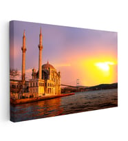 Kanvas Tablo Ortaköy Camii ve Köprü Manzarası Şehir Mimari Tablo Ev Ofis Duvar Dekoru