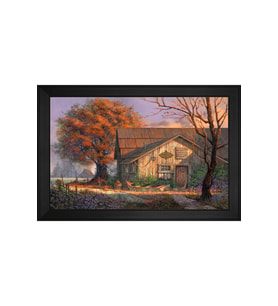 Manzara Temalı Kanvas Tablo 80 x 110 cm Siyah Çerçeve