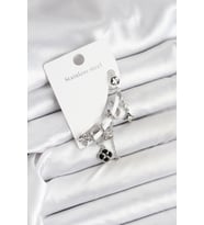 Pirinç Gümüş Renk Kadın Set Küpe 5886 - HPSBYI6336-8376
