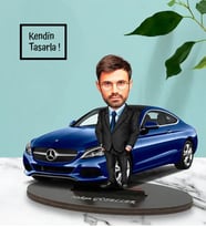 Kendin Tasarla  Araba Tasarımlı Karikatür Biblo