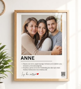 Anneler Günü Hediyesi, Kişiye Özel Anne Temalı Fotoğraflı Çerçeve Tablo – Anlamlı Anne Hediyesi